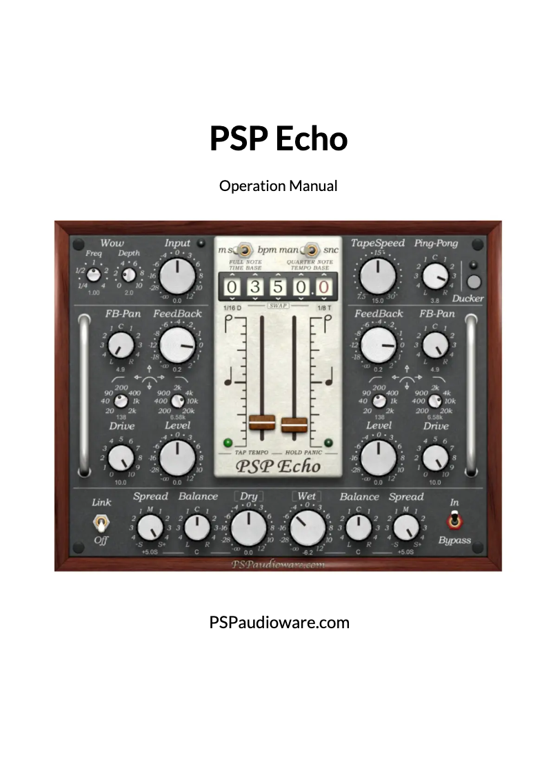 First page image of the manual for Echo