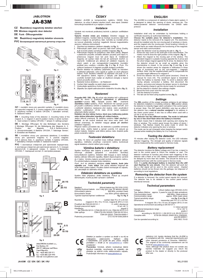 Página 1 del manual Manual de usuario Joblotron JA-83M