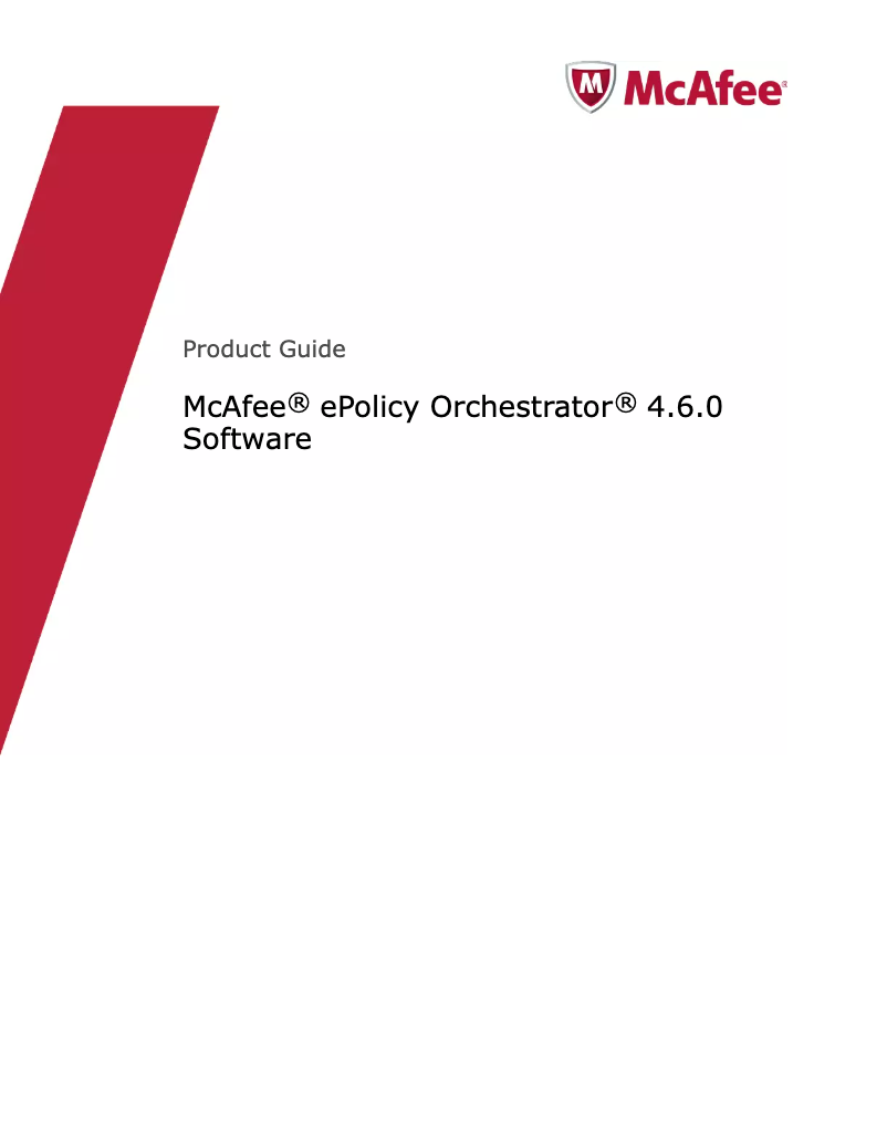 Page 1 de la notice Manuel utilisateur McAfee EPolicy Orchestrator 4.6.0
