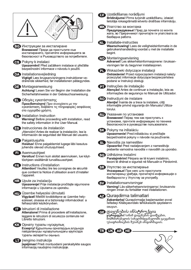 Page 1 de la notice Guide d'installation Electrolux EW6SN406WP
