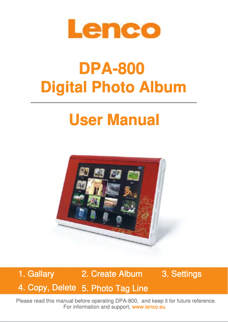 Página 1 del manual Manual de usuario Lenco DPA-800