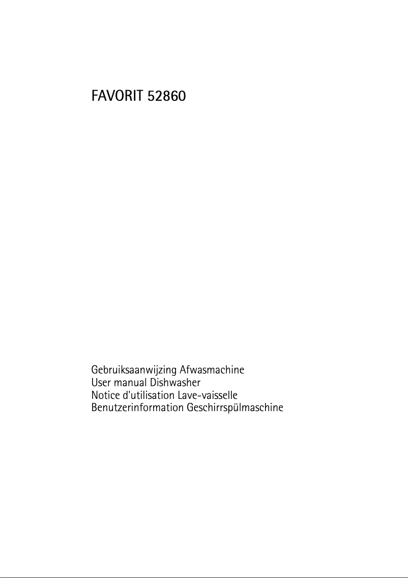 Page 1 de la notice Manuel utilisateur AEG-Electrolux Favorit 52860