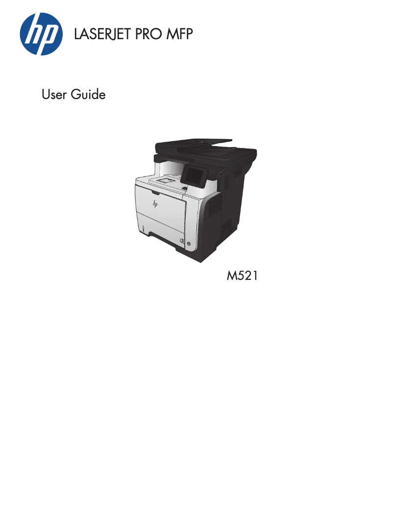 Imagen de la primera página del manual del dispositivo LaserJet Pro M521DN