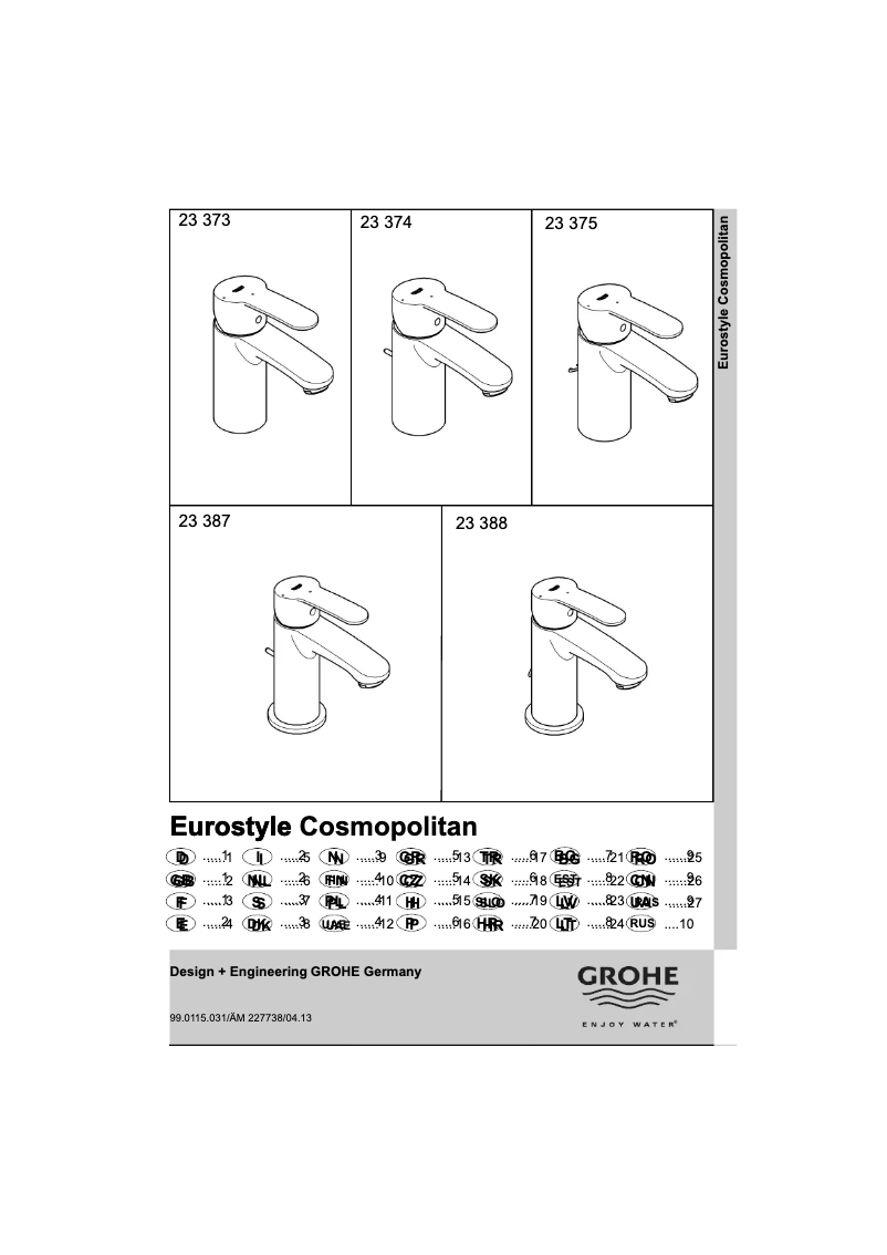 Página 1 del manual Manual de usuario Grohe Eurostyle Cosmopolitan 2337320E