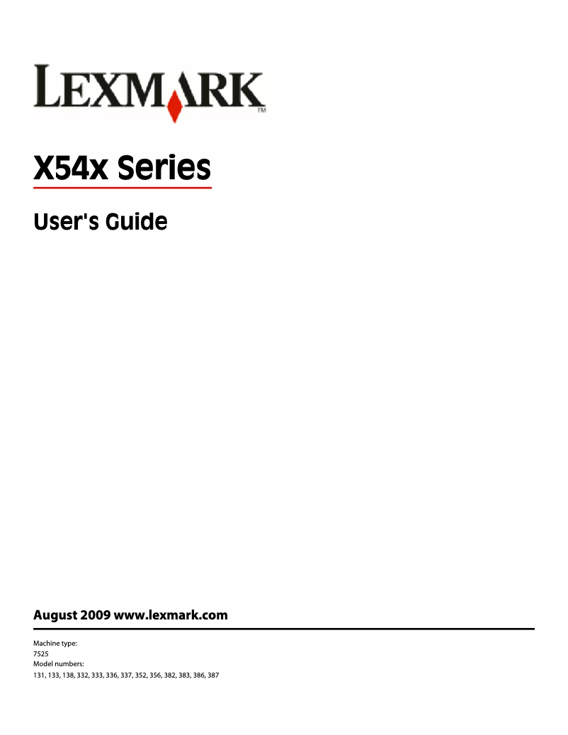 Page 1 de la notice Manuel utilisateur Lexmark X544dtn