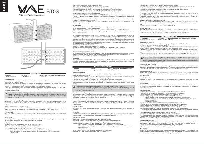 Page n°1 - Manuel utilisateur Hercules WAE BT03