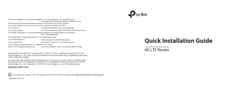 Page 1 de la notice Manuel utilisateur TP-Link TL-MR6400 V5