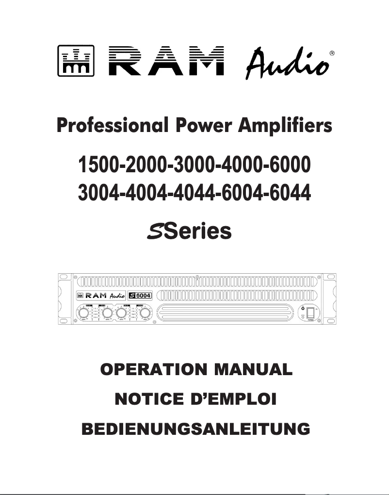 Page n°1 - Manuel utilisateur Ram Audio S 6000 DSP GPIO