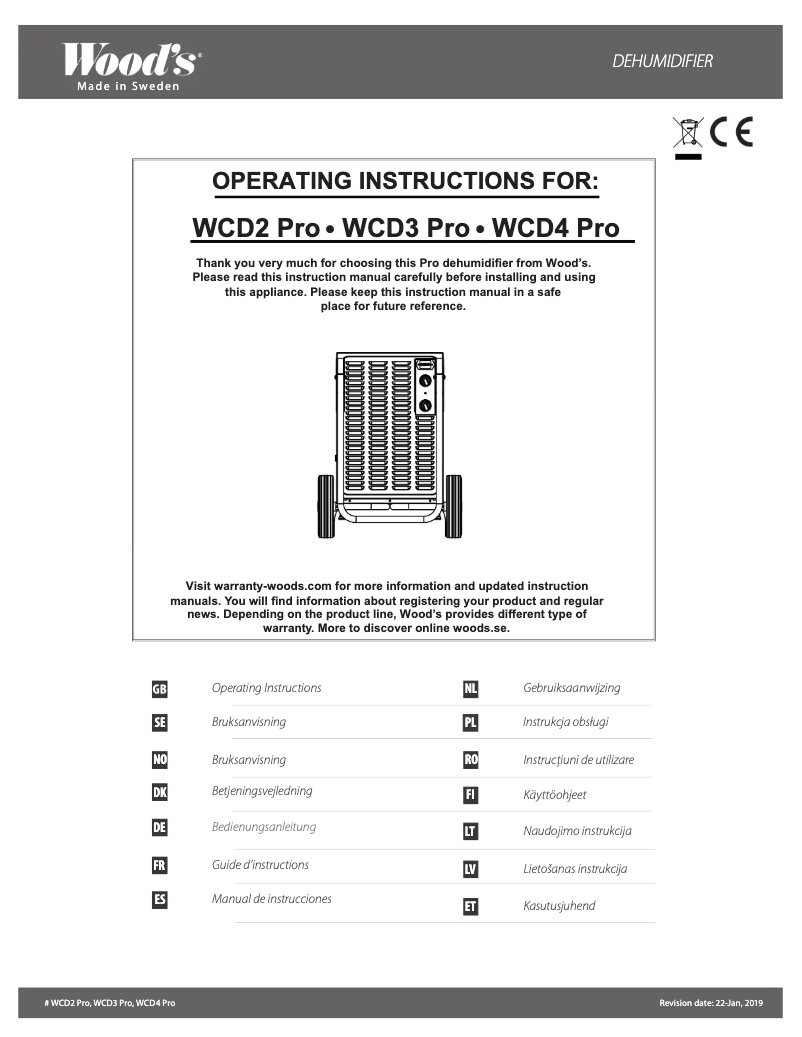 Page n°1 - Manuel utilisateur Wood's WCD2 Pro