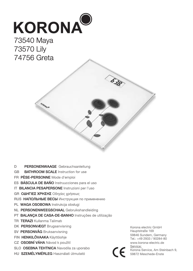 Page n°1 - Manuel utilisateur Korona Maya 73540