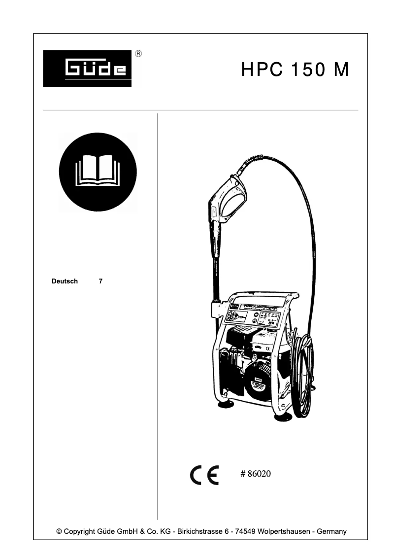 Page 1 de la notice Manuel utilisateur Güde HPC 150 M