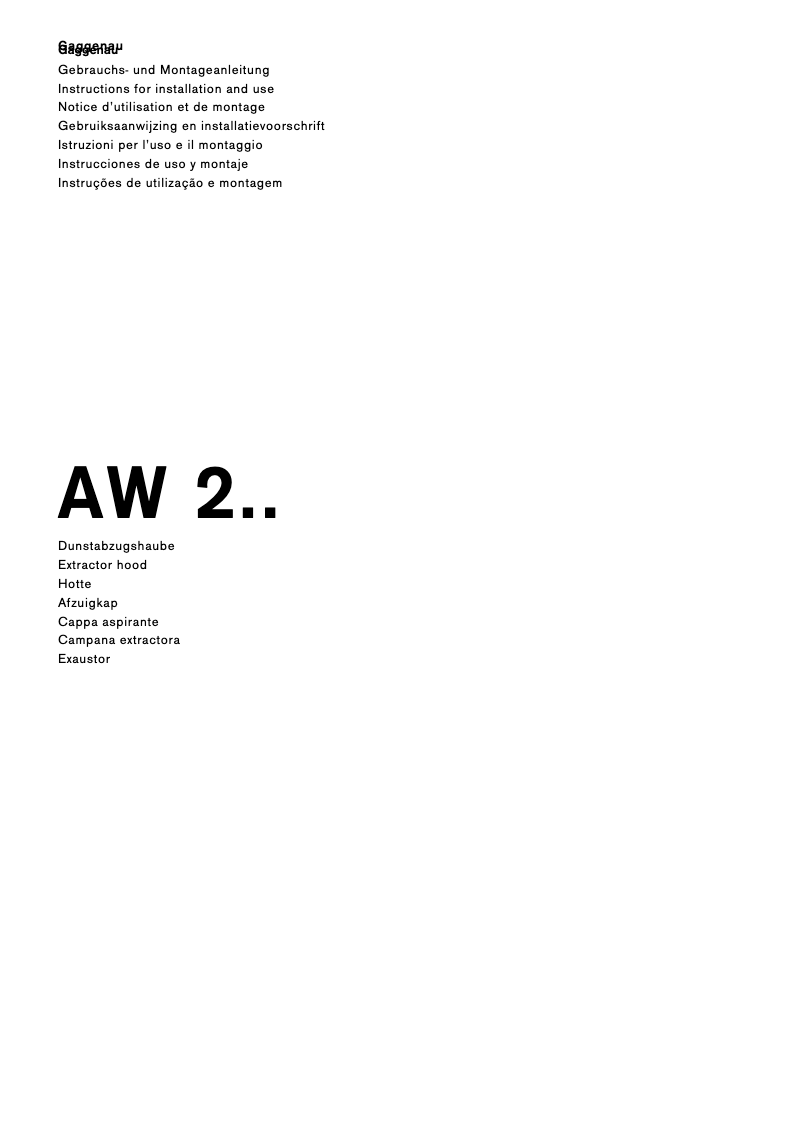 Imagen de la primera página del manual del dispositivo AW 250