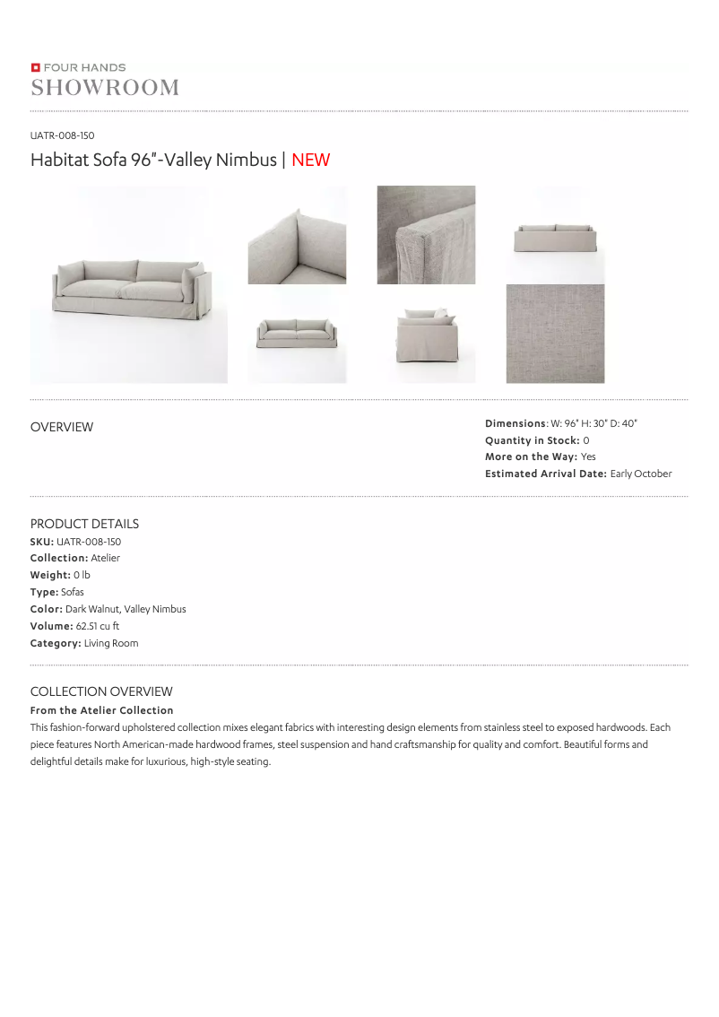 Page 1 de la notice Manuel utilisateur Four Hands UATR-008-150