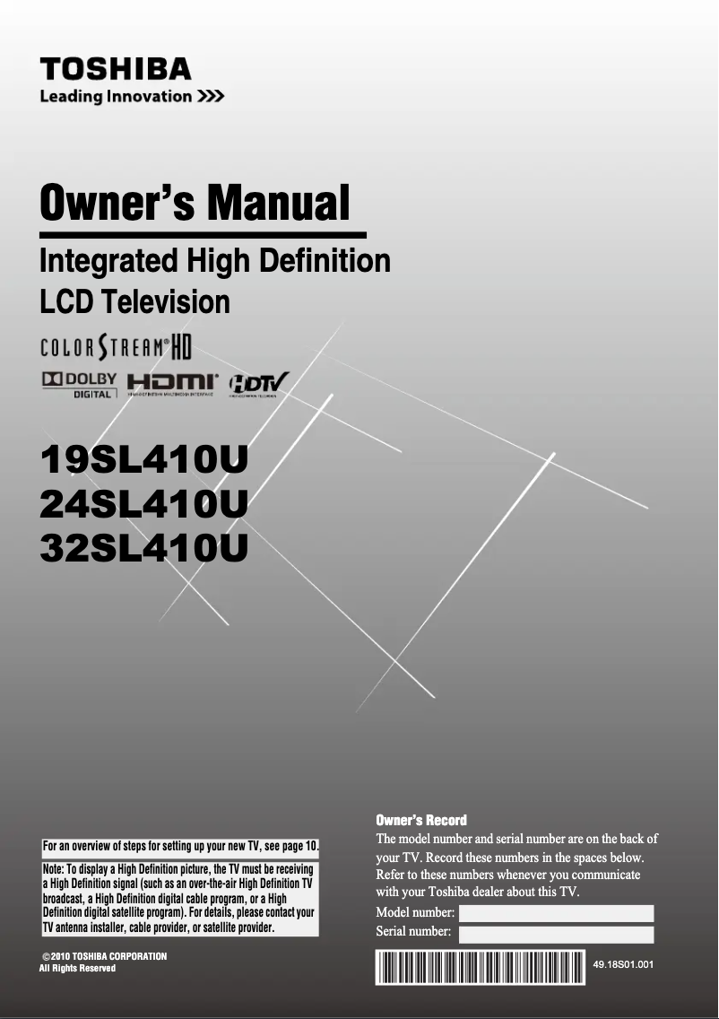 Image de la première page du manuel de l'appareil 24SL410U