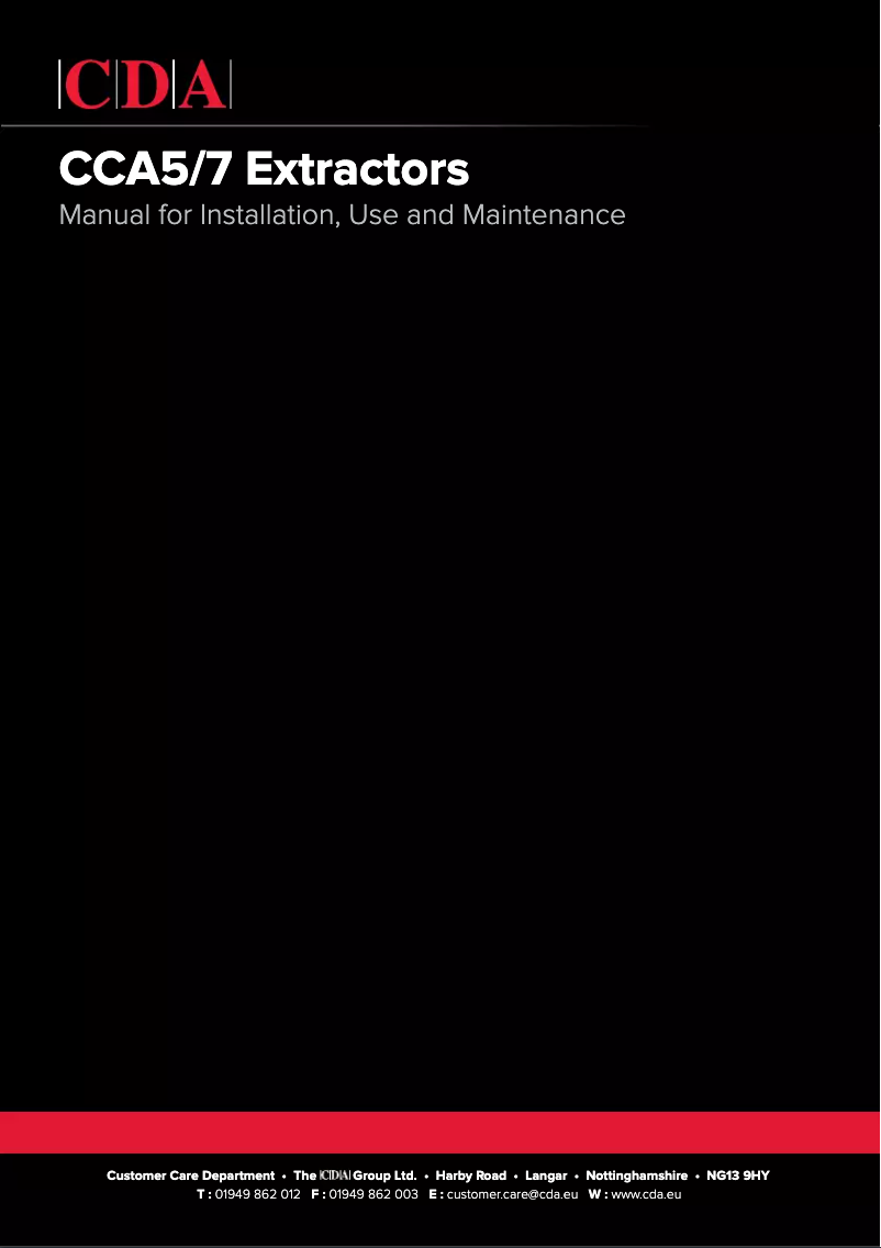 Page n°1 - Manuel utilisateur CDA CCA5