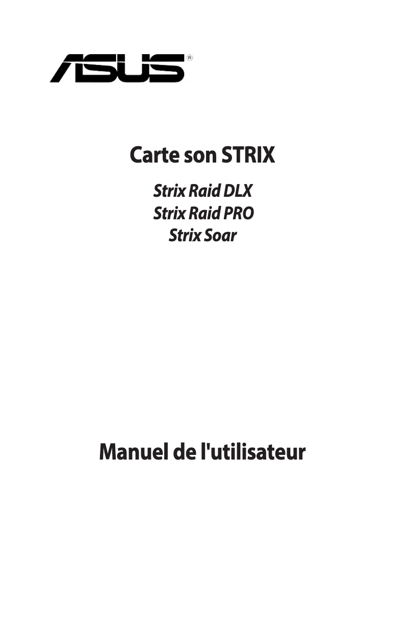 Image de la première page du manuel de l'appareil Strix Soar