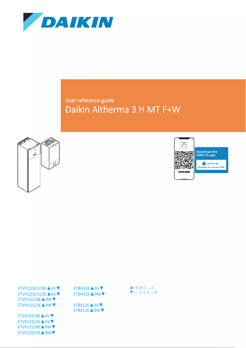 Page 1 de la notice Manuel utilisateur Daikin ETVH12S18EJ6V