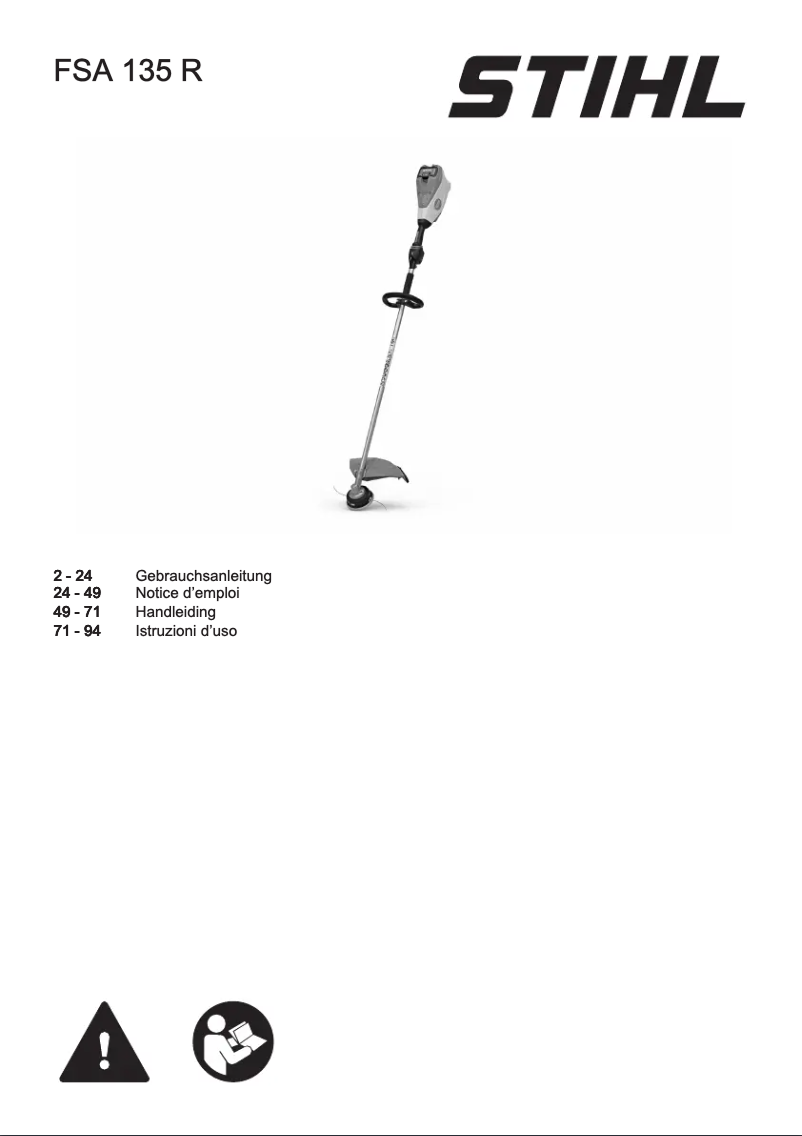Image de la première page du manuel de l'appareil FSA 135 R