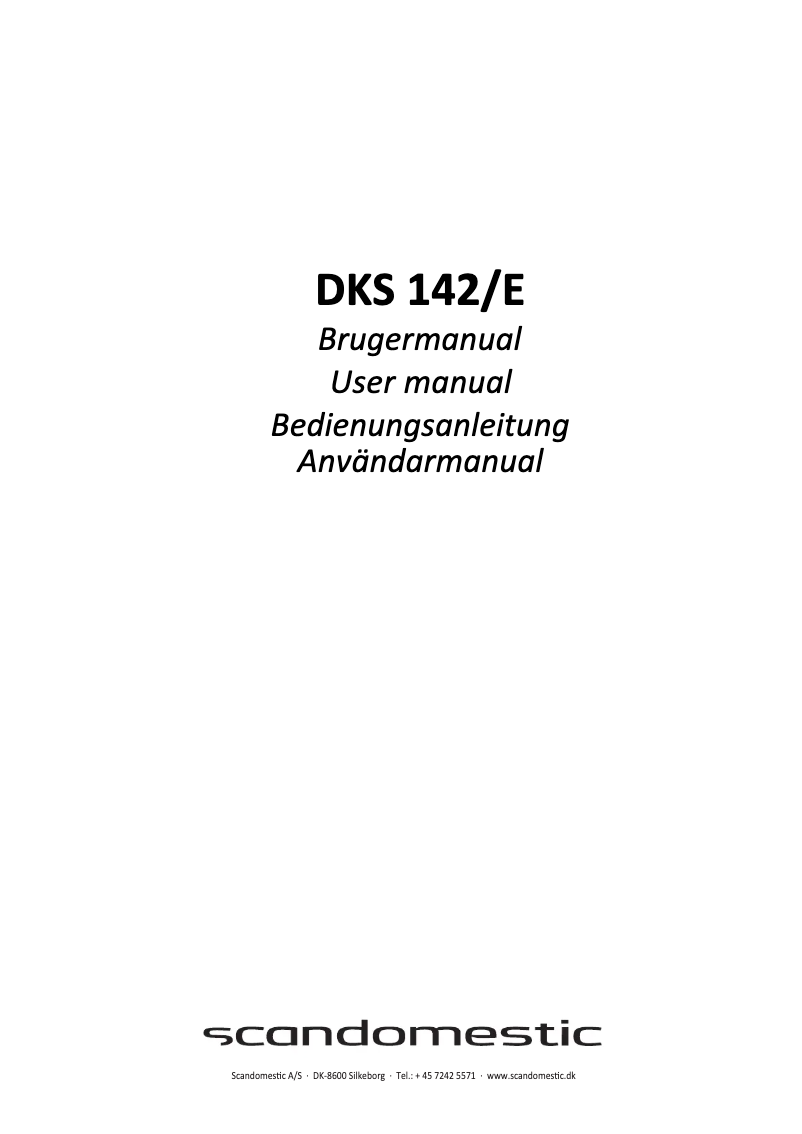 Page n°1 - Manuel utilisateur Scandomestic DKS 142 E