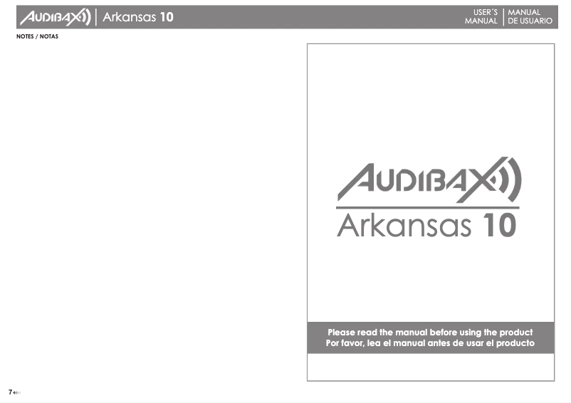 Page n°1 - Manuel utilisateur Audibax Arkansas 10
