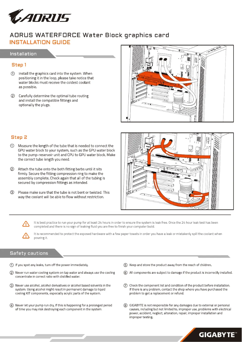 Página 1 del manual Manual de usuario Gigabyte AORUS GeForce RTX 3080 Ti XTREME WATERFORCE WB 12G
