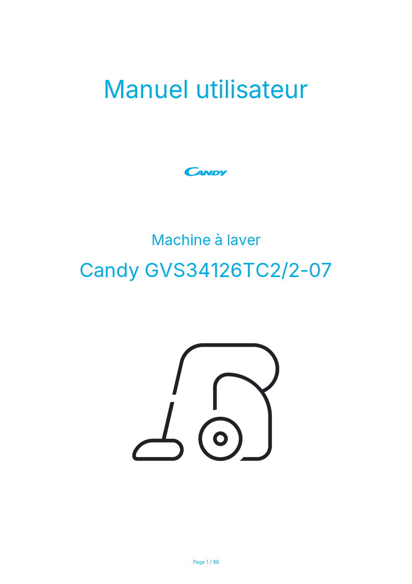Page n°1 - Manuel utilisateur Candy GVS34126TC2/2-07