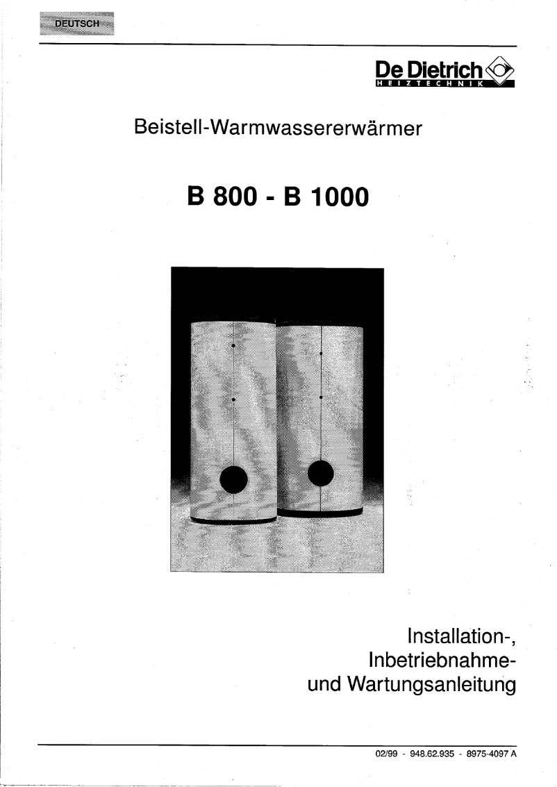 Image de la première page du manuel de l'appareil B 1000