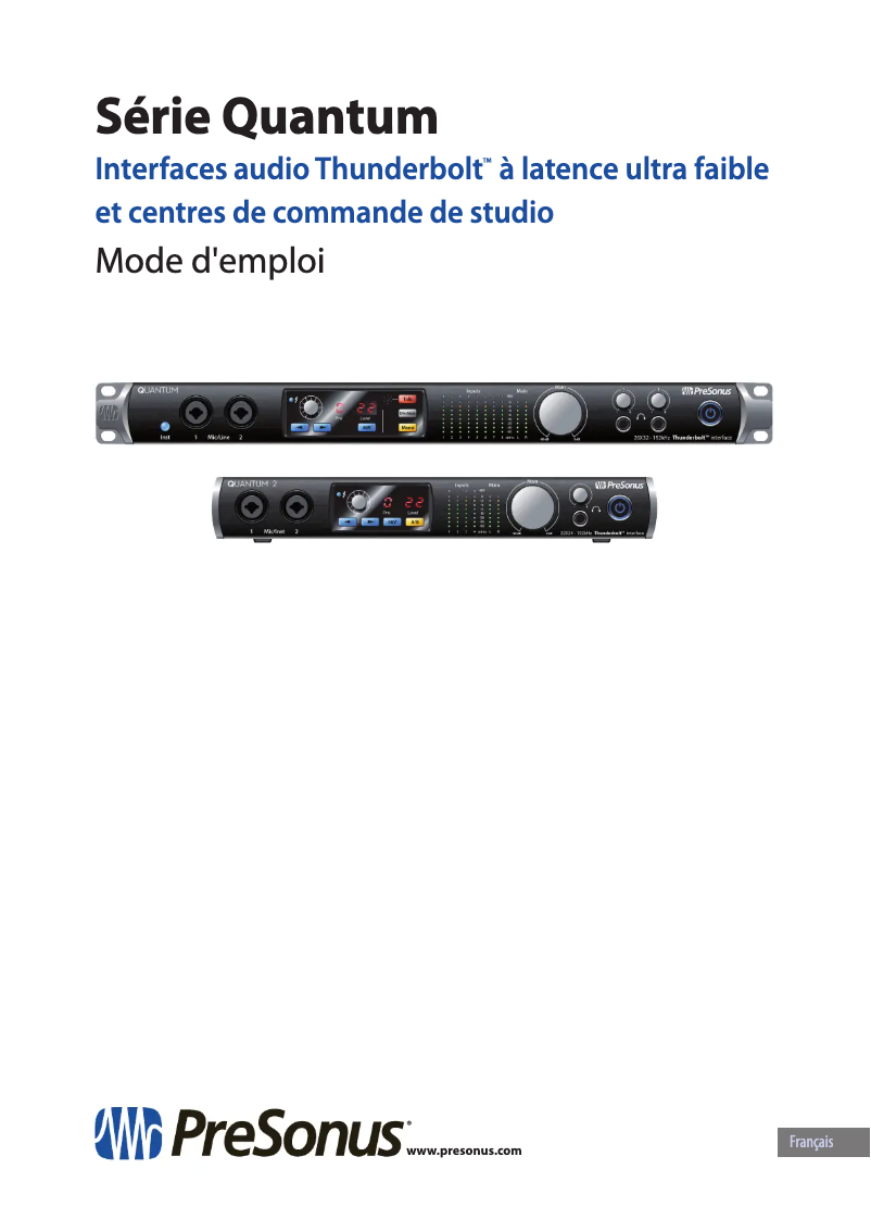 Image de la première page du manuel de l'appareil Quantum