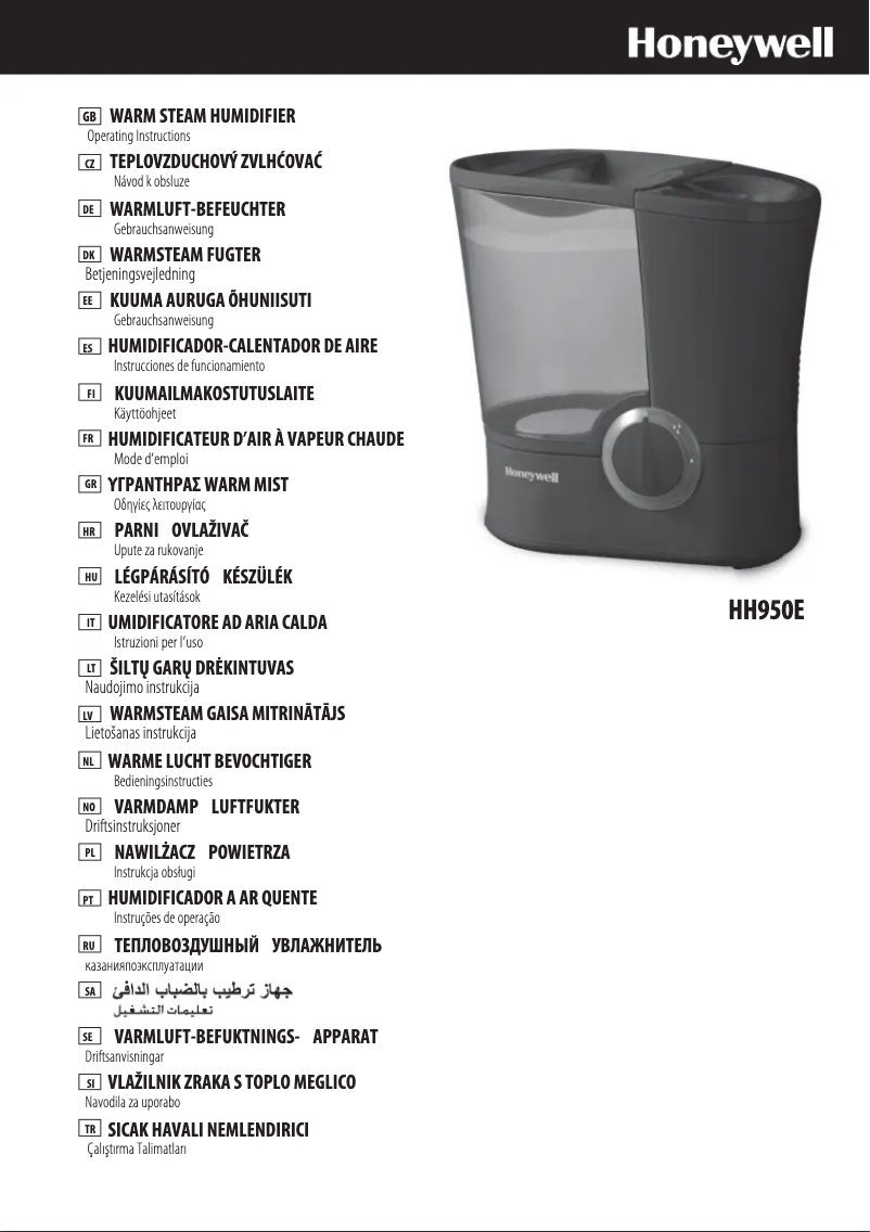 Page n°1 - Manuel utilisateur Honeywell HH950E