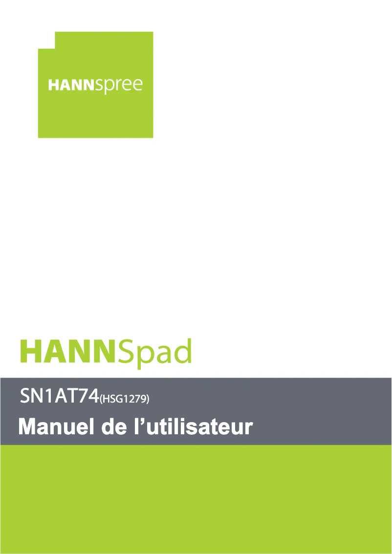 Image de la première page du manuel de l'appareil HannsPad SN1AT74