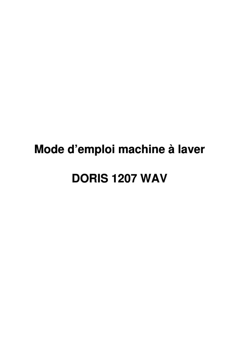 Página 1 del manual Manual de usuario Waltham DORIS 1207 WAV