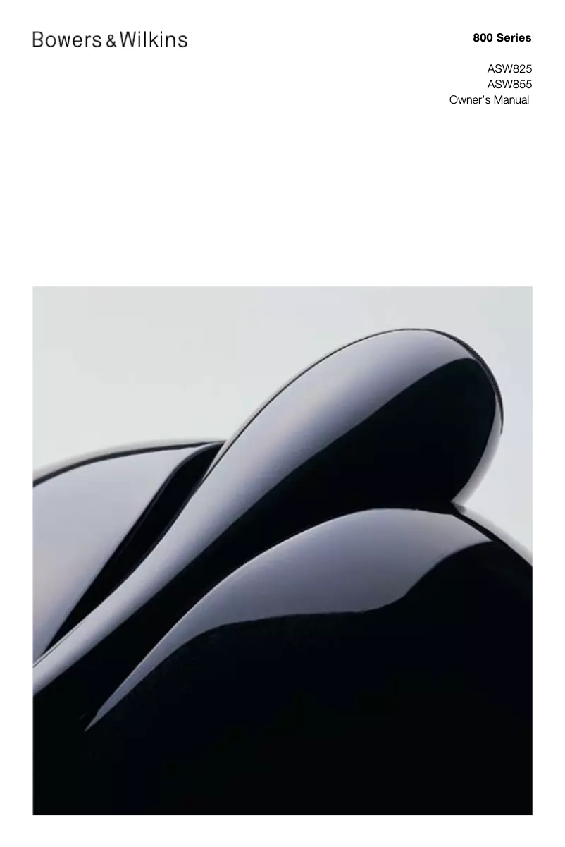 Página 1 del manual Manual de usuario Bowers & Wilkins ASW825