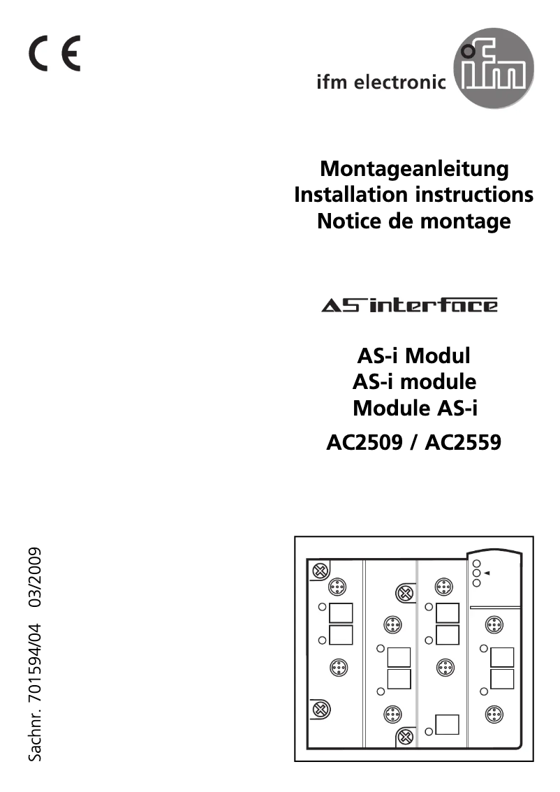 Page n°1 - Manuel utilisateur IFM AC2509
