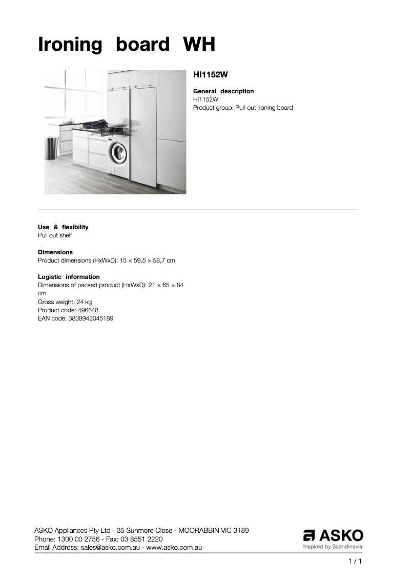 Image de la première page du manuel de l'appareil HI1152W