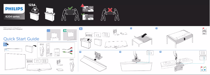 Page 1 de la notice Guide de démarrage rapide Philips 50PUS8204