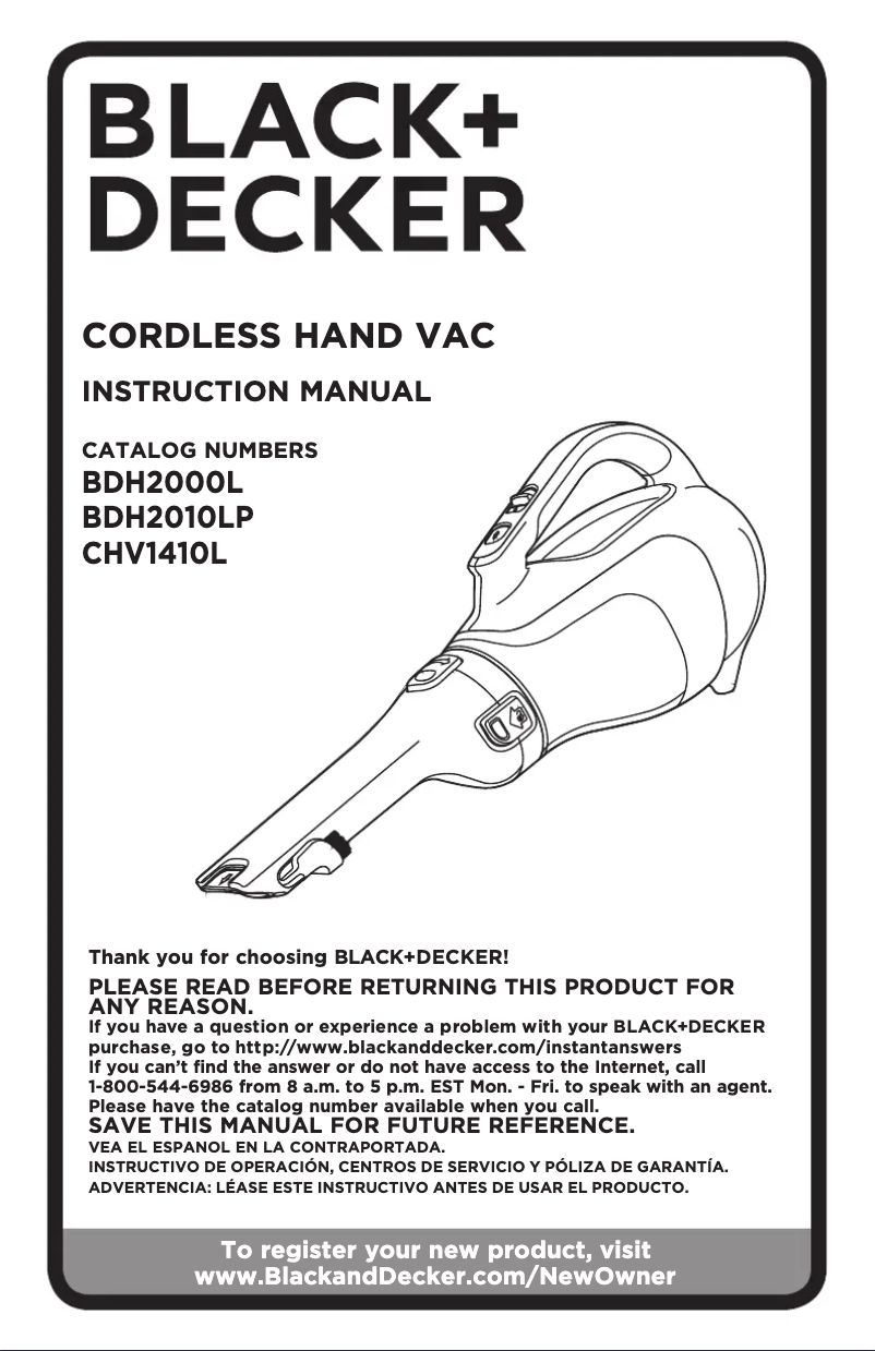 Image de la première page du manuel de l'appareil BDH2000L