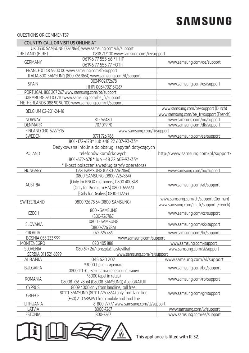 Page 1 de la notice Manuel utilisateur Samsung AR09NXFSPWKNEE