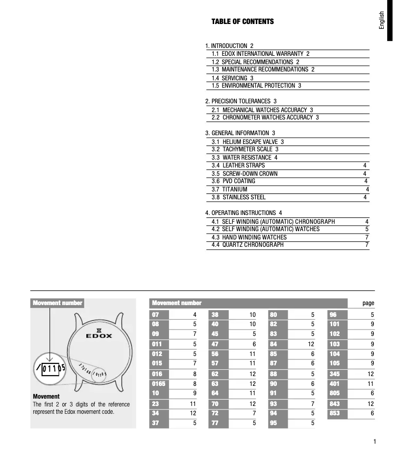 Page 1 de la notice Manuel utilisateur Edox Grand Ocean Chronograph 10226-357JBUCA-BUID