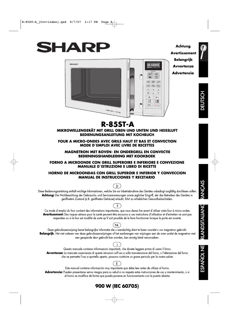 Page 1 de la notice Manuel utilisateur Sharp R85STA