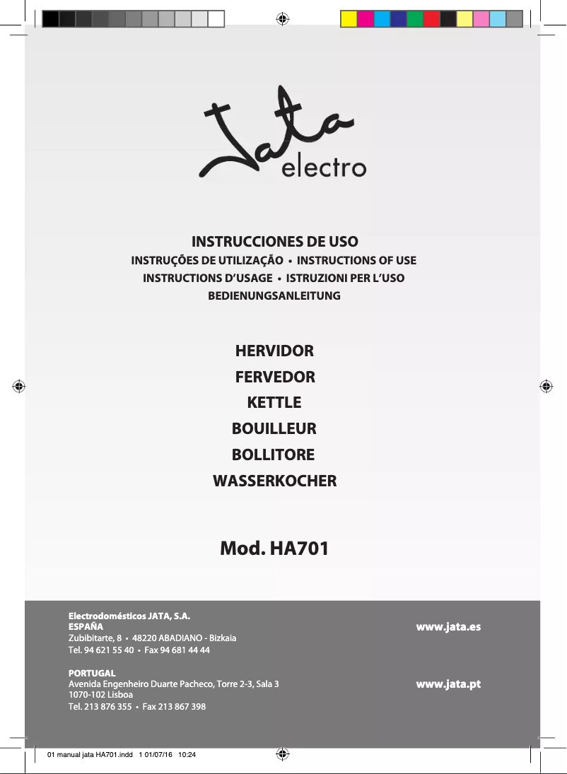 Page 1 de la notice Manuel utilisateur Jata HA701