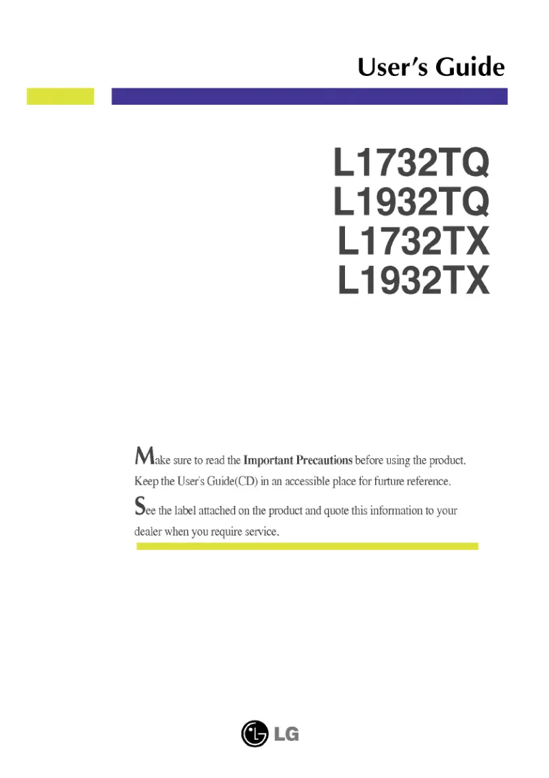 Página 1 del manual Manual de usuario LG L1932TQ