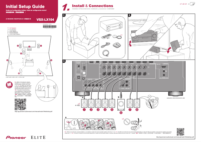 Page n°1 - Guide d'installation Pioneer VSX-LX104