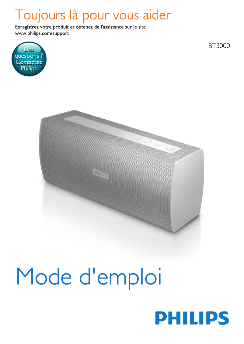 Page n°1 - Manuel utilisateur Philips BT3000W