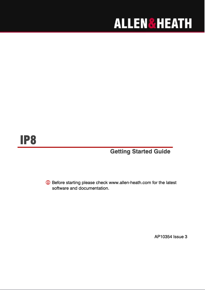 Page 1 de la notice Manuel utilisateur Allen & Heath IP8