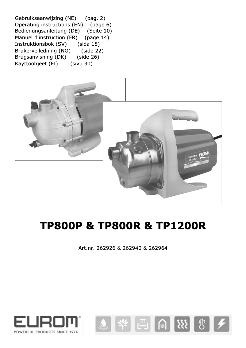 Page 1 de la notice Manuel utilisateur Eurom Flow TP800P