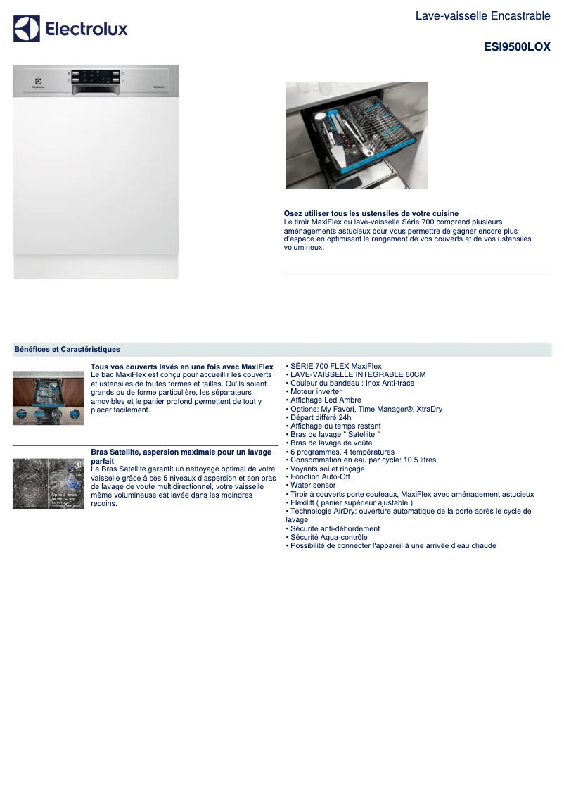 Image de la première page du manuel de l'appareil ESI9500LOX