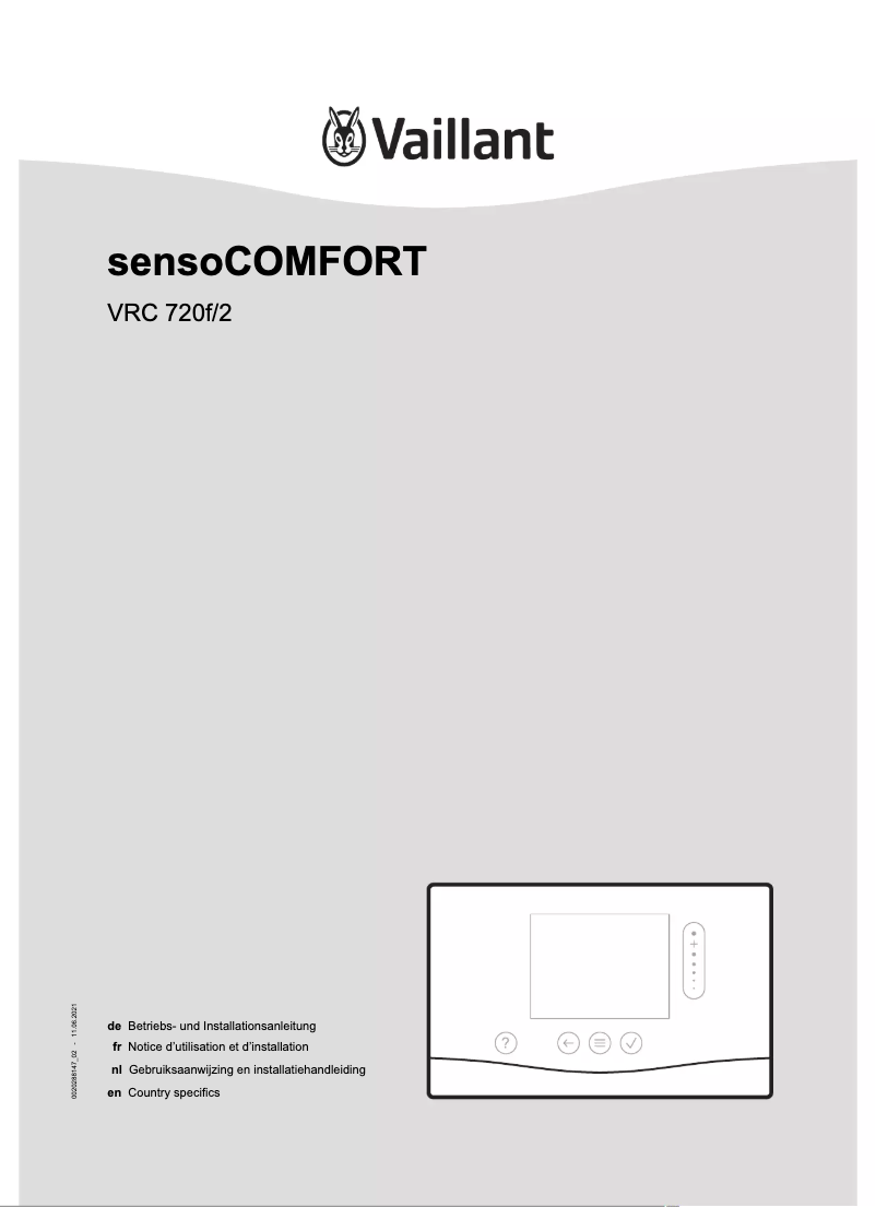 Page n°1 - Manuel utilisateur Vaillant sensoCOMFORT VRC 720F