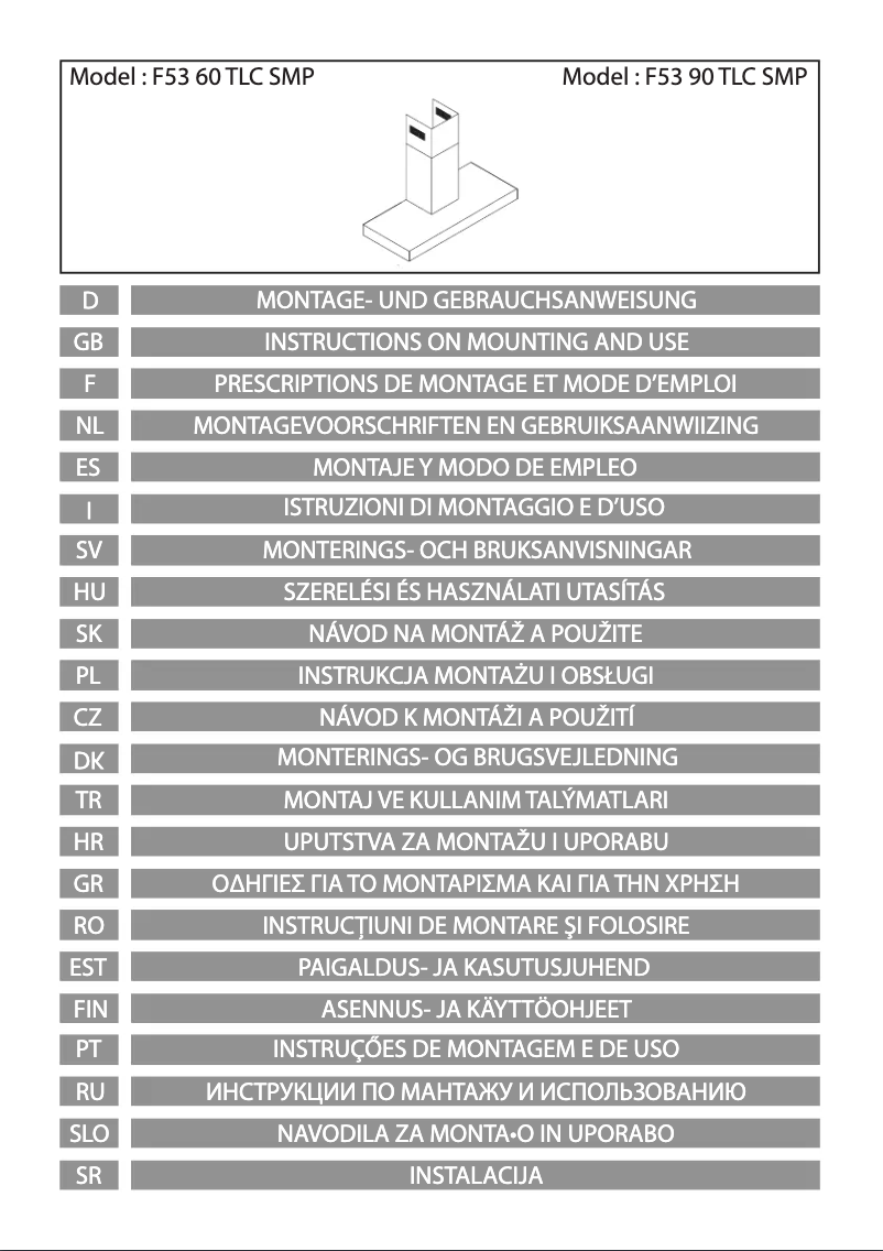 Image de la première page du manuel de l'appareil F53 90 TLC SMP