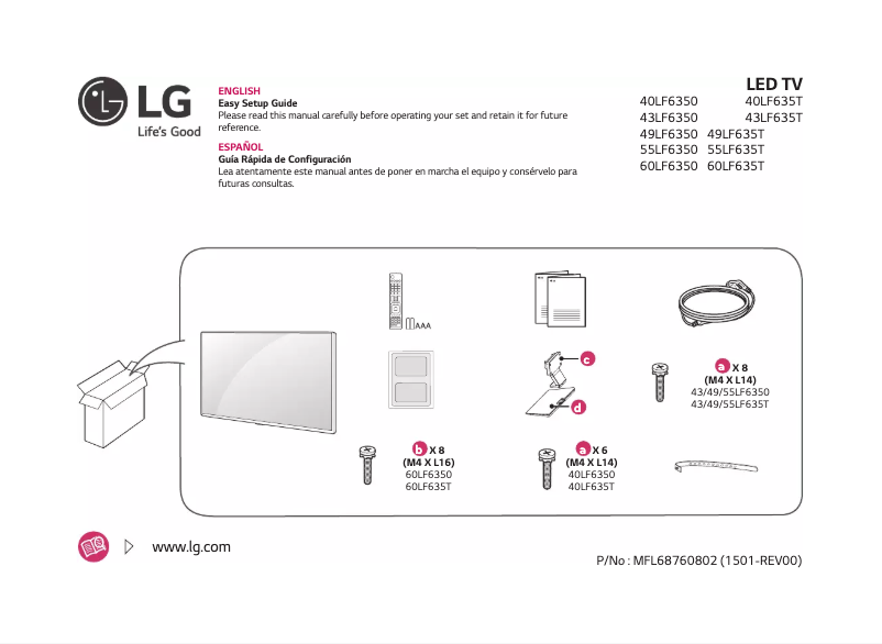 Imagen de la primera página del manual del dispositivo 40LF635T
