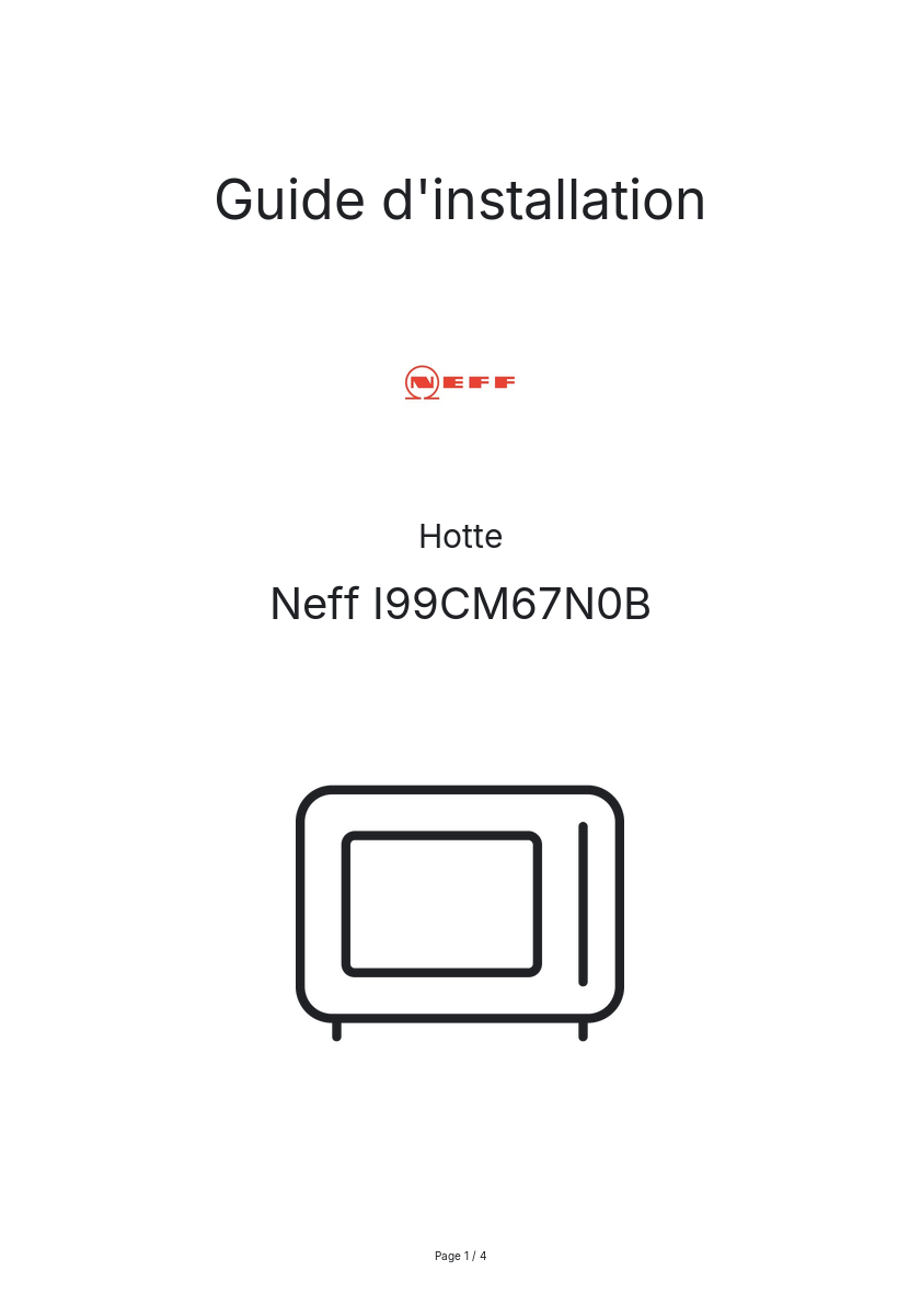 Image de la première page du manuel de l'appareil I99CM67N0B